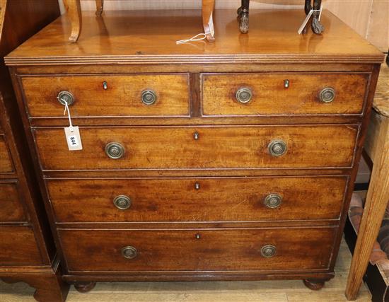 A George IV mahogany chest of five drawers W.92cm